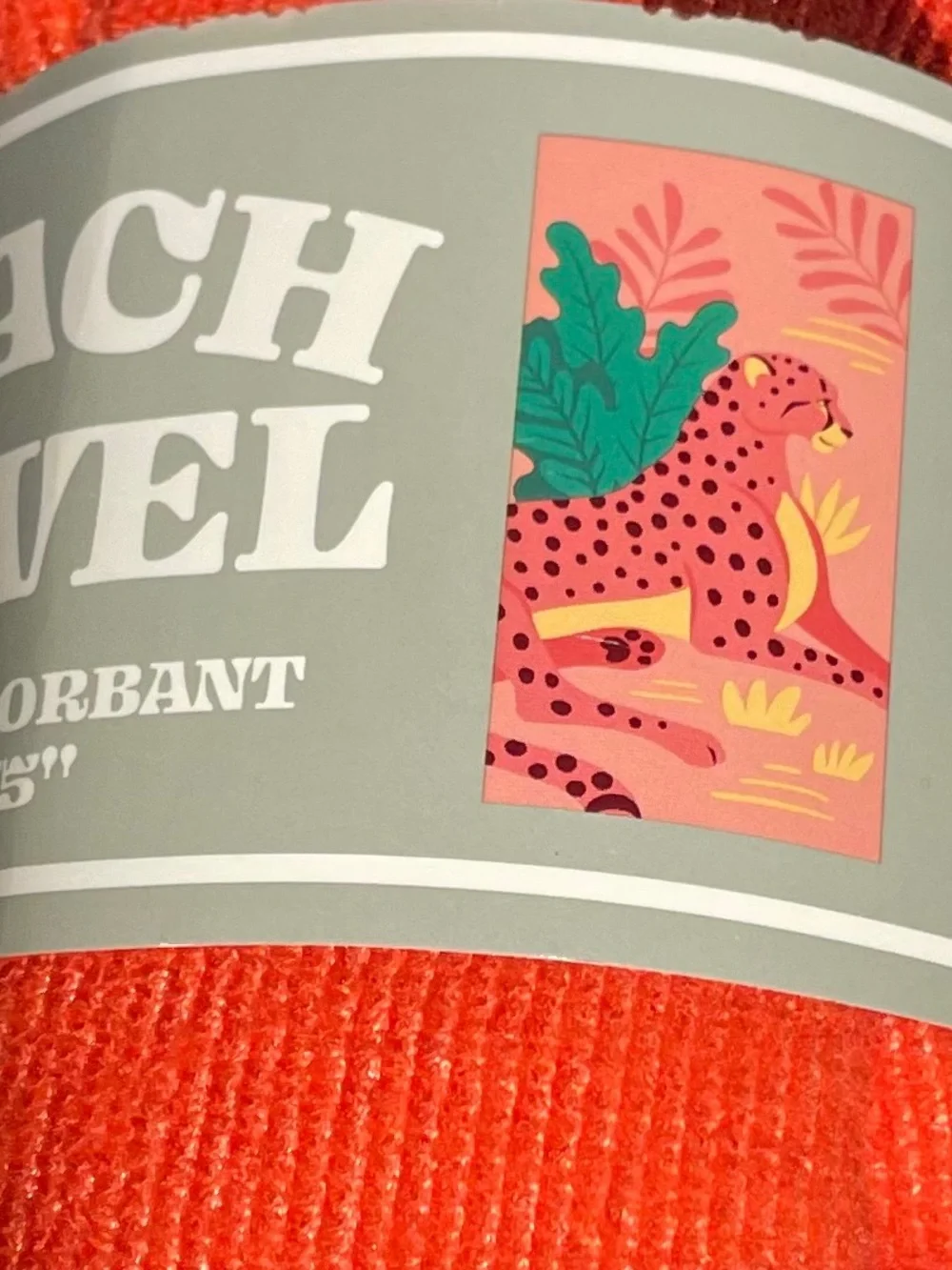 NWT- Leopard Beach towel. Bold and bright with tropical feel.